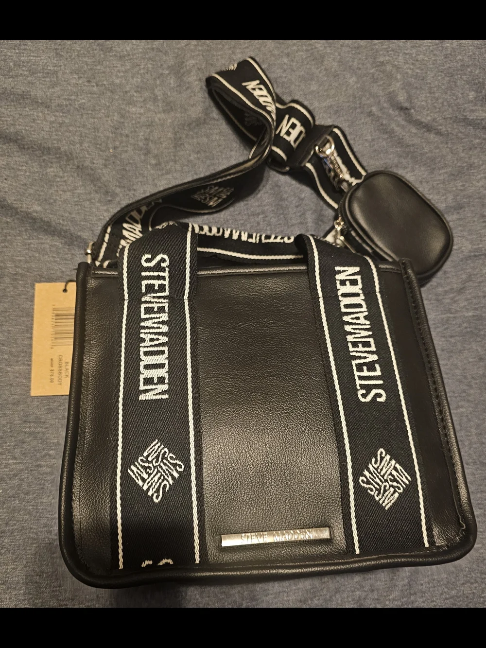 Steve Madden Small Tote Bag with White Branded Straps